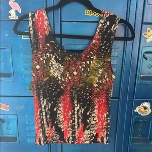 Vintage Colorful Textured Abstract Design Tank Top